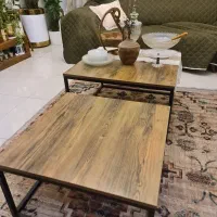 میز وسط دو تکه با ست پذیرایی جلو مبلی طرح چوب فلز|مبلمان خانگی و میز عسلی|تهران, کوهک|دیوار