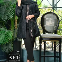 مانتوی مجلسی مزونی  ، رنگ مشکی تخفیف خورده