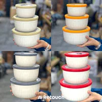 ظرف غذا سه تکه کاپریس شیشه ای و پلاستیکی