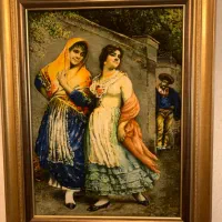 تابلو فرش دستباف‌ طرح عشوه گری