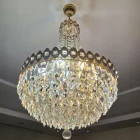 لوستر قدیمی کریستال ها اصل اتریش بدنه آب طلا ثابت|لوستر و چراغ آویز|تهران, نگین غرب|دیوار