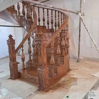 پله گرد نرده چوبی نجاری  رنگکاری چوب|خدمات پیشه و مهارت|شهریار, شهرک شاهد|دیوار