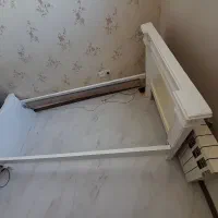 تخت تک نفره چوب جنگلی همراه با کفی تخت چوبی|تخت و سرویس خواب|مشهد, هنرستان|دیوار