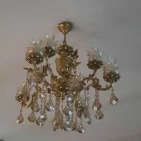 لوستر برنز 8شاخه لاله عباسی|لوستر و چراغ آویز|خوی, |دیوار