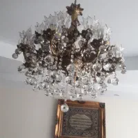 دوعدد لوستر ویک دیوارکوب درکهریزک|لوستر و چراغ آویز|کهریزک, |دیوار