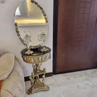آینه و شمعدان برنز|بوفه، ویترین، کنسول|آبیک, |دیوار