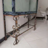 فروش یک آکواریوم با لوازم و با پایه فرفورژه|ماهی|ساری, |دیوار