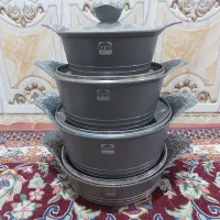 ست قابلمه چدن خیلی کلفت و سنگین کم کار قیمت توافقی