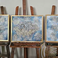 تابلو نقاشی پتینه و رزهای برجسته، ورق طلا|تابلو، نقاشی، عکس|تهران, عباسآباد|دیوار