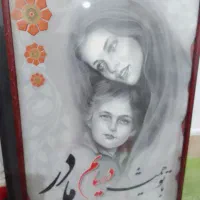 دوعدد تابلو سیاه قلم|تابلو، نقاشی، عکس|نیشابور, گنبد سبز|دیوار