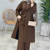 ست سه تیکه مانتو جلیقه شلوار