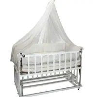 گهواره سفید با تور و تشک