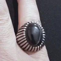 انگشتر نقره عقیق سیاه