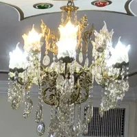 لوستر ۶ شاخه و ۴شاخه تمام برنج و ساعت دیواری برنجی