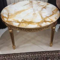 میز جلو مبلی منبت سنگ‌مرمر اصل