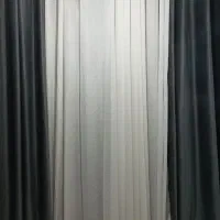 پرده پانچی پذیرایی و تراس و اتاق و آشپزخانه|پرده، رانر، رومیزی|رشت, کوی امام رضا|دیوار