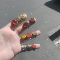 انگشتر های استیل و طلا روس سنگ طبیعی