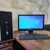 سیستم i7 و مانیتور با کیبورد و کابل