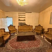 مبلمان استیل چوب گردو پارچه مخمل