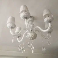 لوستر 6 شعله سفید کریستال