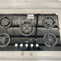 اجاق گاز صفحه ای مشکی با ۵ سال ضمانت شیشه