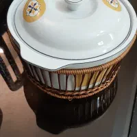 سوپ خوری مدل گل پنپه ای همراه با سبد حصیر|ظروف سرو و پذیرایی|تهران, شهر زیبا|دیوار