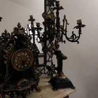 آینه شمعدان و کنسول برنزی با ساعت+ سنگ مرمر|صنایع دستی و سایر لوازم تزئینی|تهران, دارآباد|دیوار