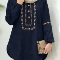 مانتو مخمل گلدوزی