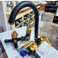 سرویس ۴تکه شیرالات قاجاری مشکی طلایی ارسال رایگان