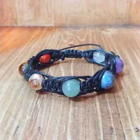 دستبند سنگ هفت چاکرا با سنگ‌های طبیعی و باکیفیت