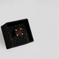 انگشتر مردانه نقره ۹۲۵ ترک با سنگ طرح یاقوت