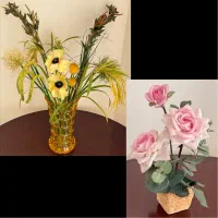 دسته گل شقایق، گلدان گل رز مصنوعی