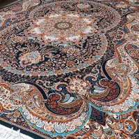 یک جفت فرش سورمه ای ۱۲متری ۷۰۰شانه تراکم ۳۰۰۰