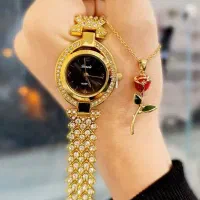 ساعت و گردنبند رز