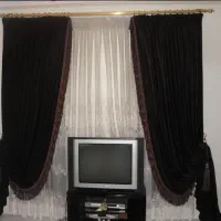 والان پرده شانل ترک در حد نو قهوه ای تیره