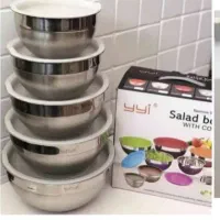 ست لگن درب دار استیل۵پارچه