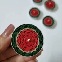 شمع موم عسلی وارمری طرح هندوانه