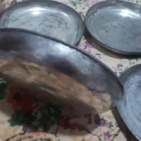 ۴عدد بشقاب مسی قدیمی