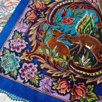 فرش دستبافت ذرع و نیم تمام ابریشم قم|فرش|تهران, جنت‌آباد مرکزی|دیوار