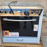 اجاق گاز ۵ شعله طرح فر استیل