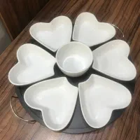 ظرف اردور خوری  با سینی چوبی