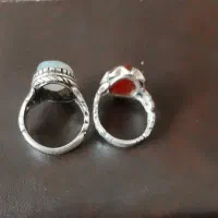 فروش ۲ انگشتر عقیق با پایه نقره|جواهرات|بندر گناوه, |دیوار