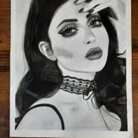 سفارش طراحی چهره سیاهقلم و دیوار کوب سفالی