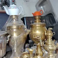 سماور برقی و ذغالی برنجی|سماور، چای‌ساز، قهوه‌ساز|کاشمر, |دیوار