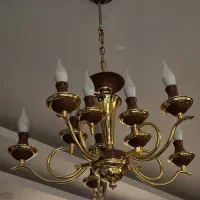 یک جفت لوستر پنج شاخه اب طلا کاری