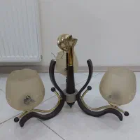 لوستر چوبی ۳شاخه|لوستر و چراغ آویز|ری, دولت‌آباد|دیوار
