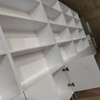 قفسه و میز پیشخوان|کتابخانه، شلف، قفسه‌های دیواری|محمدیه-قزوین, |دیوار