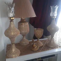 سرویس دستسازچهارتیکه آباژور شمعدان وشکلات خوری|چراغ خواب و آباژور|محمودآباد, |دیوار
