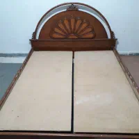 تخت دونفره چوب راش اصل منبت کاری طرح لوتوس هخامنشی