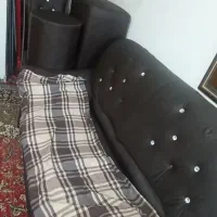 مبل چرم 7نفره به همراه میز و ساعت ایستاده و اباژور|مبلمان خانگی و میز عسلی|بجنورد, |دیوار